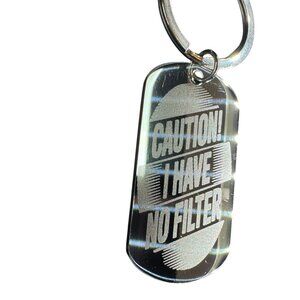 Metal Style Keychain with Engraved Motivational Message, Silver 2*1 INC